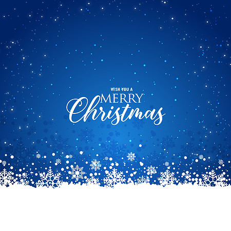 elegant christmas blue background with snowflakes